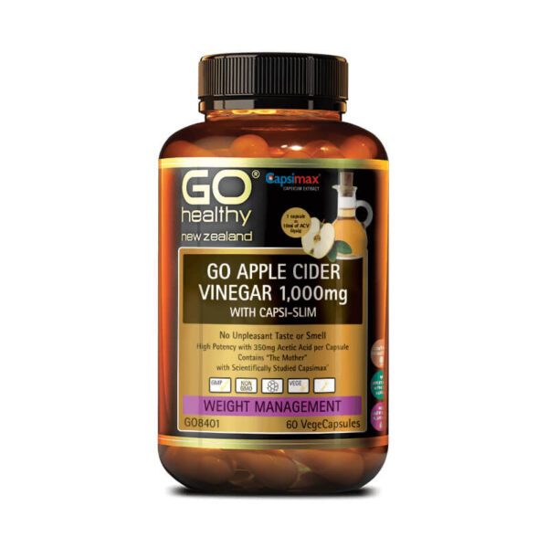GO HEALTHY APPLE CIDER VINEGAR 1000MG WITH CAPSI-SLIM 60CAPS