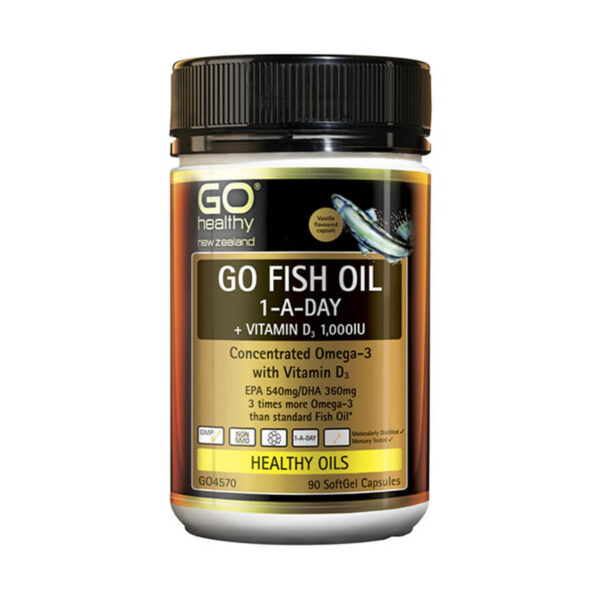 GO HEALTHY FISH OIL 1 A DAY 90CAPS