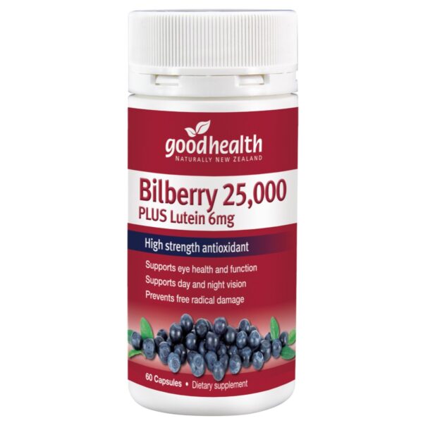 GOOD HEALTH BILBERRY 25000 PLUS LUTEIN 6MG 60CAPS