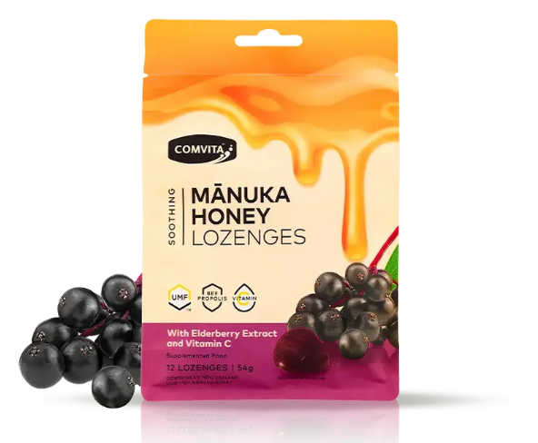 COMVITA MANUKA LOZENGES WITH ELDERBERRY 40S